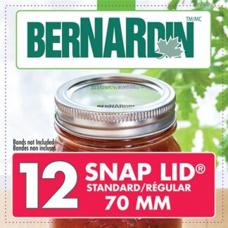 Bernardin 01102 Standard Replacement Snap Lid, 70 mm W, For Use With Jars