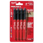 INKZALL Fine Point Black Marker - 4 Pack