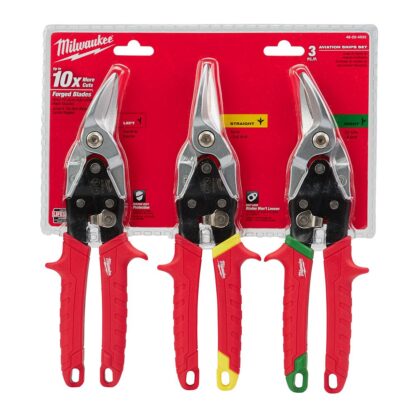 Left, Right, and Straight Aviation Snips - 3 Pack