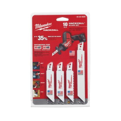 HACKZALL Wood and Metal Cutting Bi-Metal Reciprocating Blades Kit with Storage Pouch - 10 Piece