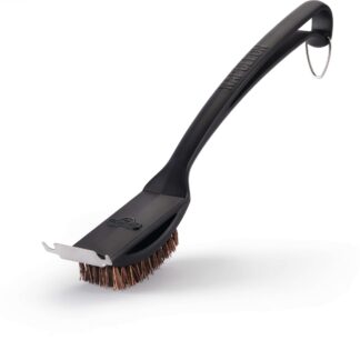 NATURAL FIBER GRILL BRUSH WITH GRID SCRAPER