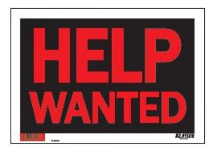 SIGN "HELP WANTED" 8"X12" 1170317