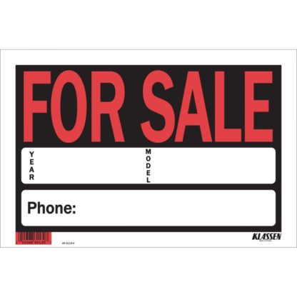 SIGN STICK "FOR SALE" F/AUTOMOBILE 8"X12" 1170732