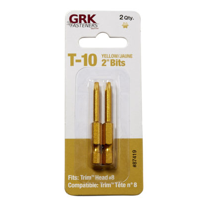 BIT DRIVER TORX T10X2" 2PK (CARDED) YELLOW 87419