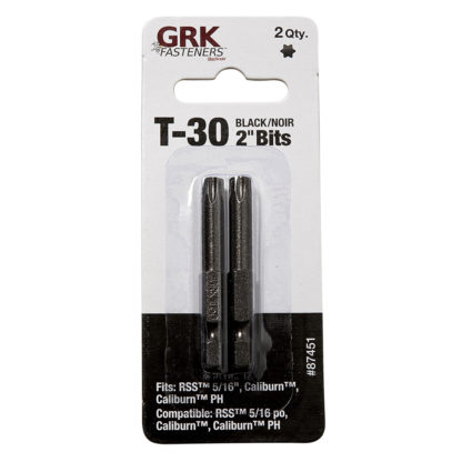 BIT DRIVER TORX T30X2" 2PK (CARDED) BLACK 87451