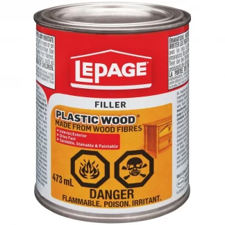 LePage Plastic Wood Wood Filler, 473 ml Metal Tin, Light Tan/Cream, 10 min