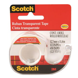 TAPE SCOTCH TRANSPARENT 12MMX11M DISPENSER 106-NA