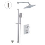 KIT SHOWER THERMO 2-WAY SQUARE RIGA CHROME (ALT) 91282PC