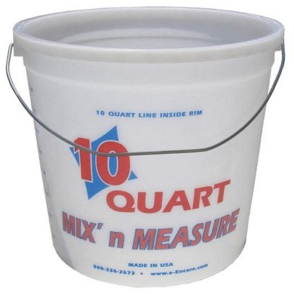 Encore 10 Quart Mix-N-Measure Plastic Pail with Wire Handle 20325