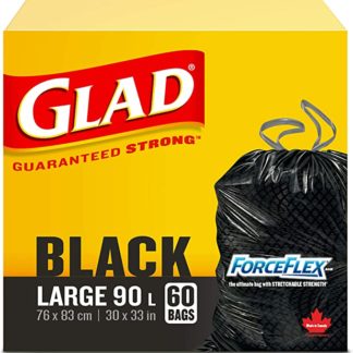 Glad Black Forceflex Garbage Bag 30" X 33" 90 L 24 Box 30306