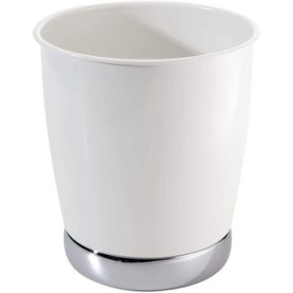 Interdesign York 2 White/Chrome Garbage Can 74721