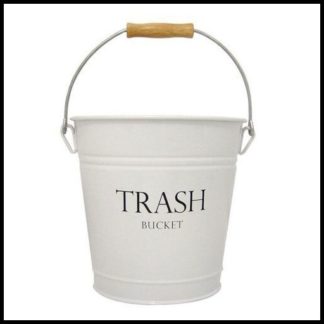 Interdesign Metal Wastebasket Pail, White 00863