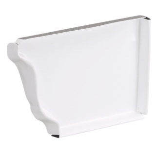 Alumnium Eavestrough End Cap, Right Hand, White L9045