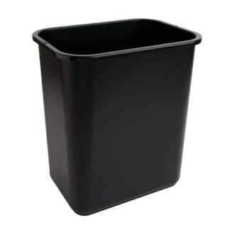 Rubbermaid 28-1/8 Quart Plastic Wastebasket, Black 2956-00-BLA