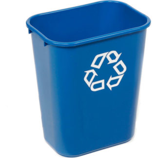 Rubbermaid Deskside Recycling Bin, Blue 41-1/4 Quart FG2957-73-BLUE