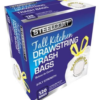 Steelcoat White Garbage Bag with Drawstring 24" X 24.87" 120 Box FG-P9921-17N