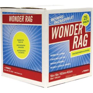 Trimaco Wonder Rag Microfiber Wipers, White 16" X 16" 25 Pack 83625