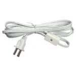 Atron 6' Lamp Cord with Switch, White LA945