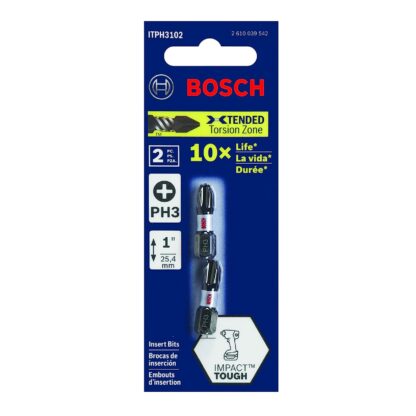 Bosch #3 1" Impact Tough Phillips Insert Bits (Bulk Pack) ITPH31B