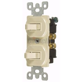 Cathelle 2-Switch Single Pole Outlet, Ivory 271V 4202X
