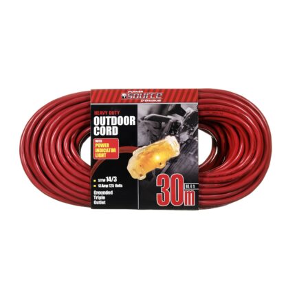 PowerSource 14/3 30M 3-Outlet Extension Cord 4400