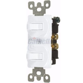 Cathelle Single Pole Combination Dual Switches, White 4902