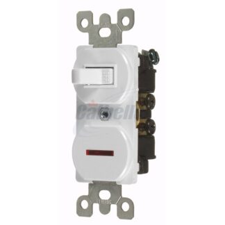 Cathelle Combination Switch with Pilot Light, White 4928
