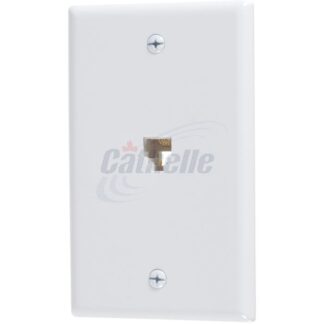 Cathelle Phone Jack Wall Plate, White 5170