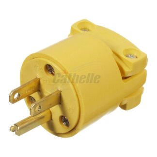 Cathelle 15 Amp/125V Male Plug with Clamp, Yellow 6510