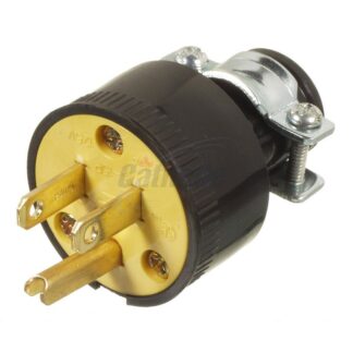 Cathelle 15 Amp/125V Male Plug with Clamp, Black 6511