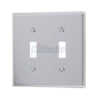 Cathelle 2-Gang Switch Wall Plate, Stainless Steel 7072