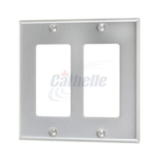 Cathelle 2-Gang Decora Wall Plate, Stainless Steel 7082