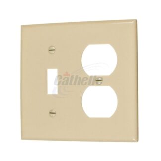 Cathelle Switch/Duplex Outlet Plate, Ivory 7813X