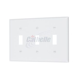 Cathelle 3-Toggle Switch Plate, White 7903