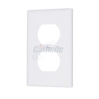 Cathelle Duplex Outlet Wall Plate, Plastic, White 7911