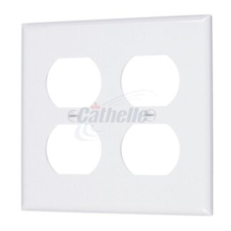 Cathelle 2-Duplex Outlet Plate, White 7912