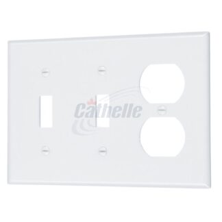 Cathelle 2-Switch/Duplex Wall Plate, White 7914