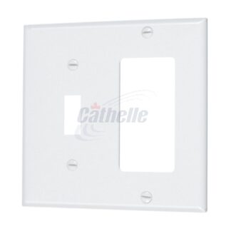 Cathelle 1-Toggle 1-Decora Wall Plate, White 7915