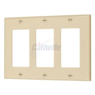 Cathelle 3-Decora Wall Plate, Ivory 7929