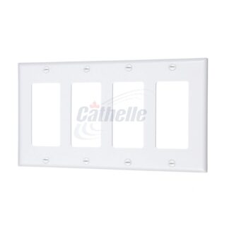 4-Gang Decora Plate, White 7933