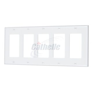 Cathelle 5-Gang Decora Wall Plate, White 7935