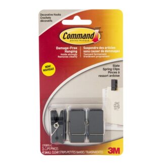 Command Spring Clips, Slate, 3 Pack 17089S-C