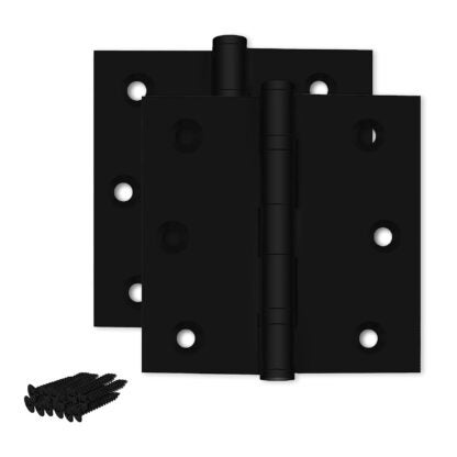 3.5" X 3.5" Ball Bearing Hinge, Flat Black, Pair BB3535