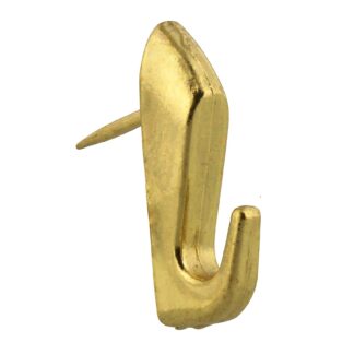 Hillman Push Pin Hanger, Brass Plated, 20 lbs, 4 Pack 122208