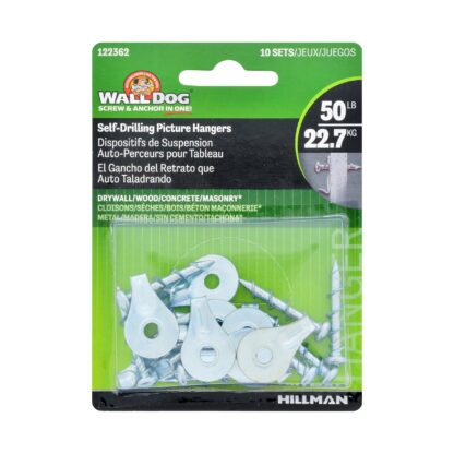 Hillman Walldog Self-Drilling Picture Hanger, 50 lbs 122362