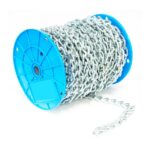 KingChain #2/0 3/16" X 100' Twist Link Machine Chain, Zinc 526012