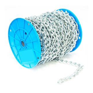 KingChain #2/0 3/16" X 100' Twist Link Machine Chain, Zinc 526012