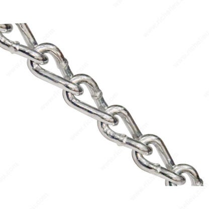 KingChain 1/8" Twist Link Machine Chain, Nickel, Per Foot 526732