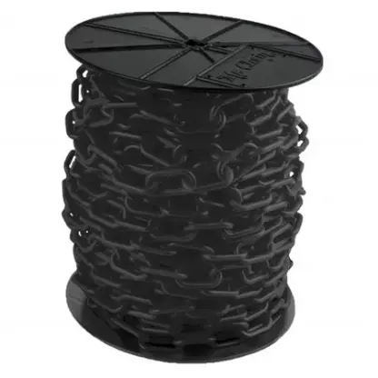 KingChain 1-1/2" - #6 X 125' Plastic Chain, Black, Reel 544372