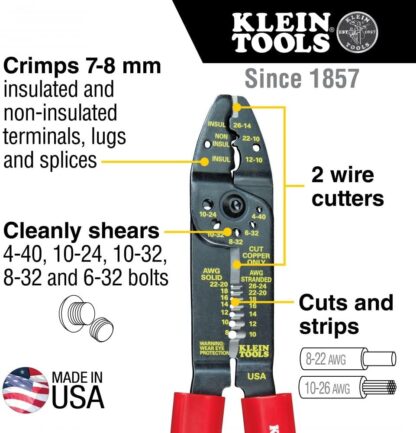 Klein Tools All-Purpose 8-1/2" Electrician's Tool, Red 1001